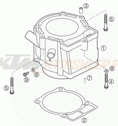 Schemat "cylinder" do KTM 250 EXC RACING