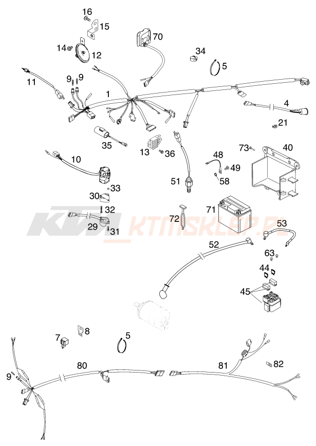 Schemat "wiązka elektryczna" do KTM 520 SX RACING