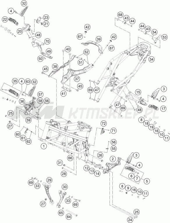 Schemat "rama" do KTM 390 DUKE