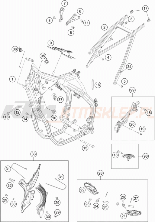 Schemat "rama" do KTM 450 XC-F