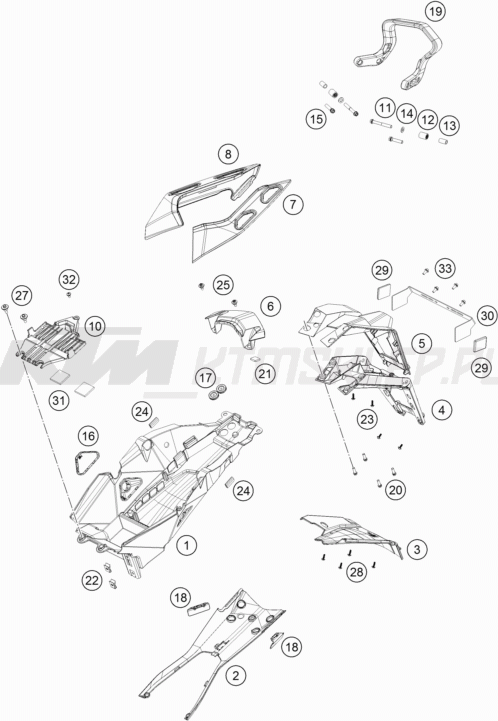 Schemat "TRIM REAR" do KTM 1290 Super Duke GT
