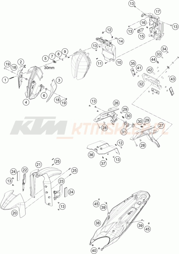 Schemat "czasza, błotniki" do KTM 790 DUKE