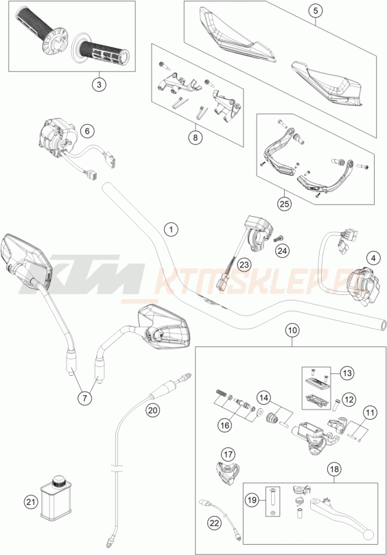 Schemat "kierownica i osprzęt" do KTM 690 SMC R