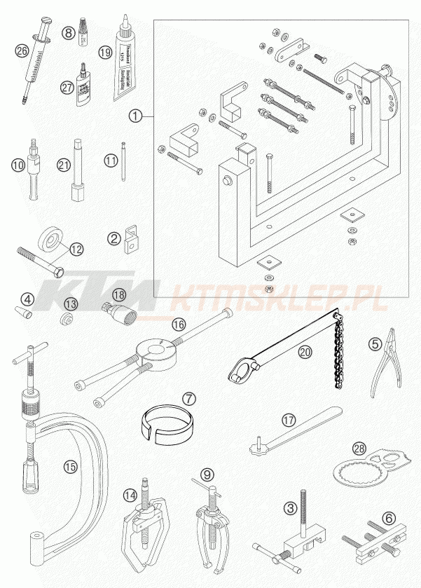 Schemat "Special tools (engine)" do KTM 400 EXC RACING