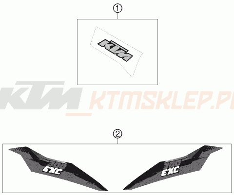 Schemat "naklejki" do KTM 300 EXC