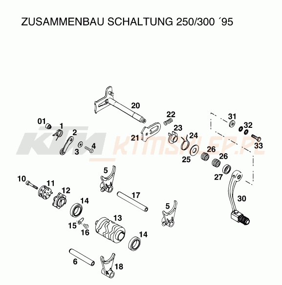 Schemat "skrzynia biegów-automat zmieniający " do KTM 250 EXC M/Ö 13LT
