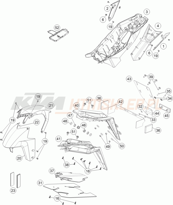 Schemat "czasza, błotniki" do KTM 1290 SUPERDUKE R
