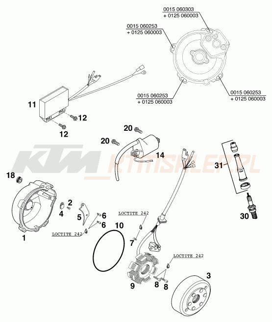 Schemat "układ zapłonowy" do KTM 620 SC