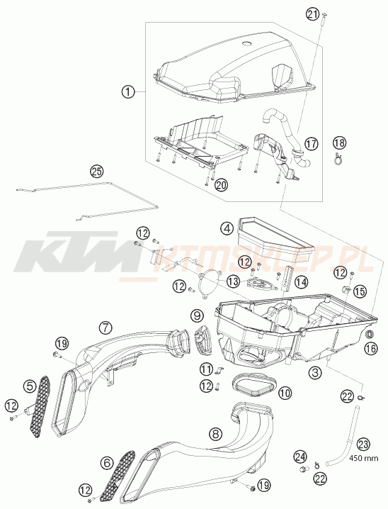 Schemat "filtr powietrza" do KTM 1190 RC8