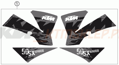 Schemat "naklejki" do KTM 50 SX JUNIOR
