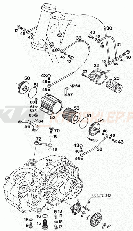 Schemat "smarowanie silnika" do KTM 620 SUPER-COMP WP/ 19kW