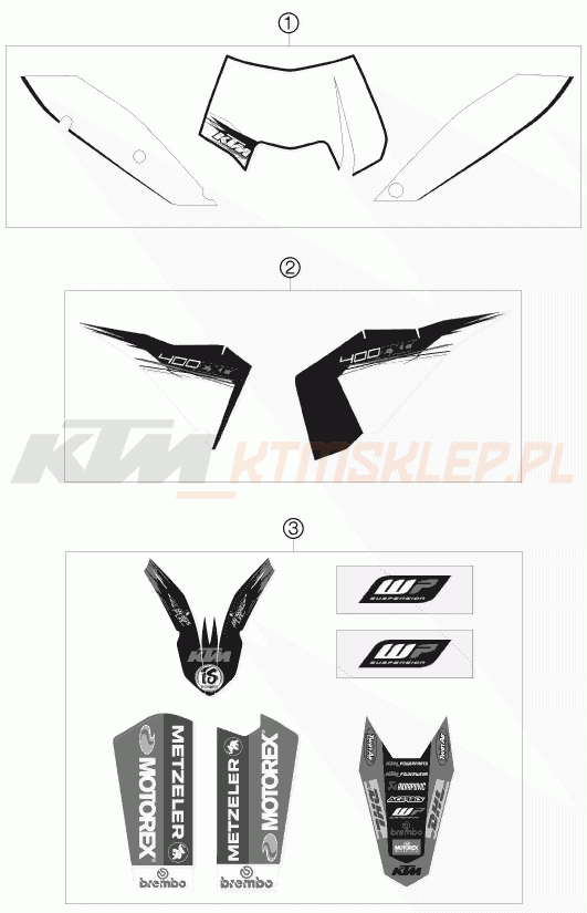 Schemat "naklejki" do KTM 400 EXC