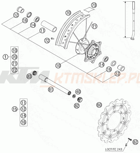 Schemat "koło przód" do KTM 560 SMR