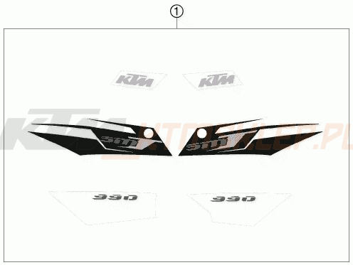 Schemat "naklejki" do KTM 990 SUPERMOTO T
