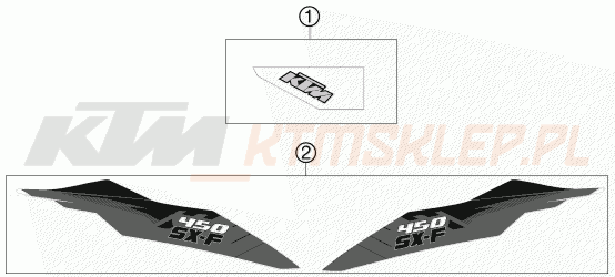 Schemat "naklejki" do KTM 450 SX-F