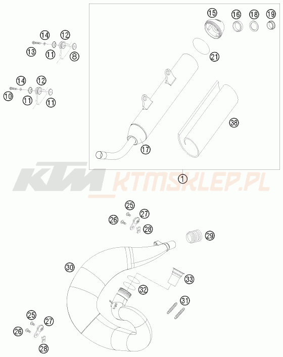Schemat "układ wydechowy" do KTM 300 EXC-E