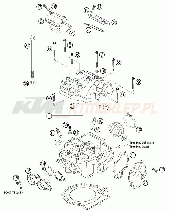 Schemat "głowica" do KTM 400 EXC RACING