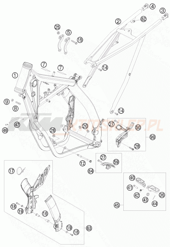 Schemat "rama" do KTM 250 EXC-F SIX DAYS