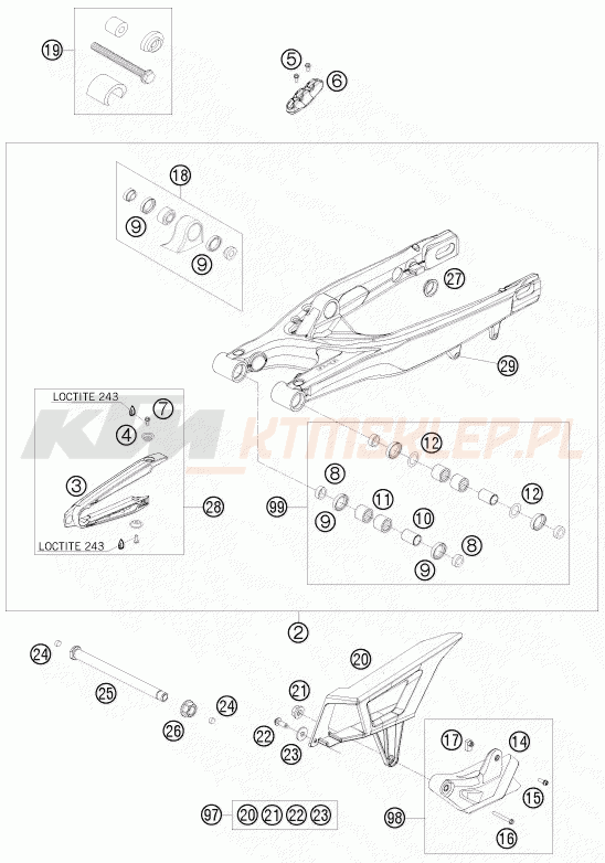 Schemat "wahacz" do KTM 200 EXC
