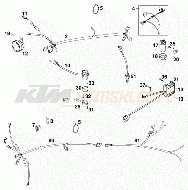 Schemat "wiązka elektryczna" do KTM 400 SX-C