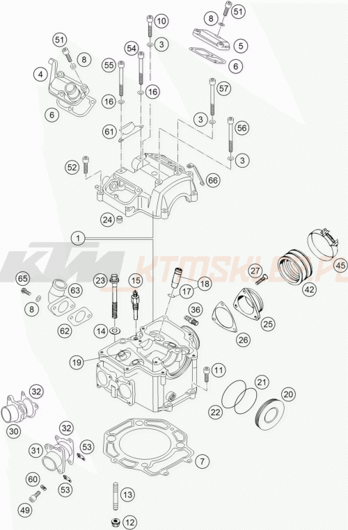 Schemat "cylinder, głowica" do KTM 450 RALLYE FACTORY REPLICA