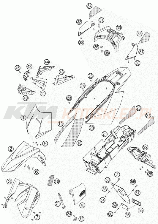 Schemat "czasza, błotniki" do KTM 950 SUPERMOTO