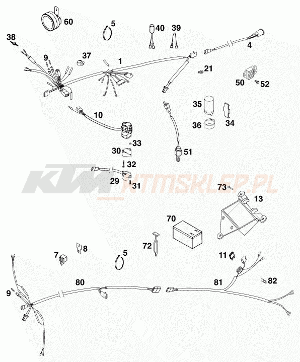 Schemat "wiązka elektryczna" do KTM 125 EGS 6KW