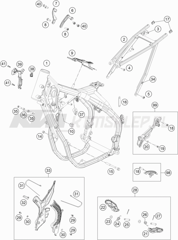 Schemat "rama" do KTM 500 XCF-W