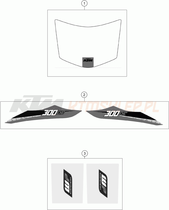 Schemat "naklejki" do KTM 300 EXC