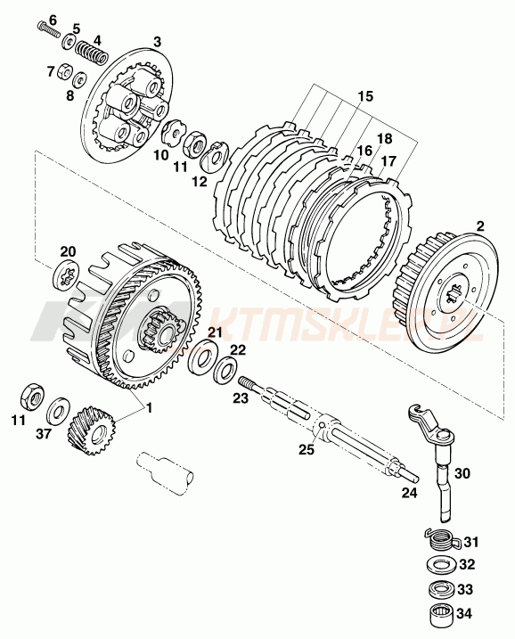 Schemat "sprzęgło" do KTM 125 STING