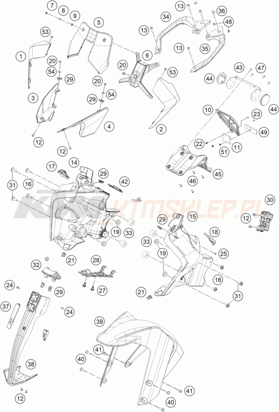 Schemat "czasza, błotniki" do KTM 390 ADVENTURE