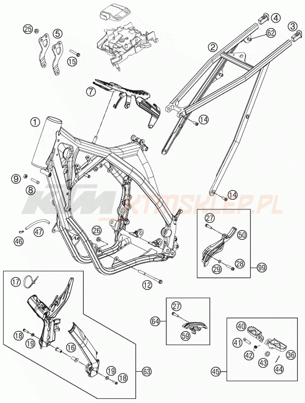 Schemat "rama" do KTM 150 XC