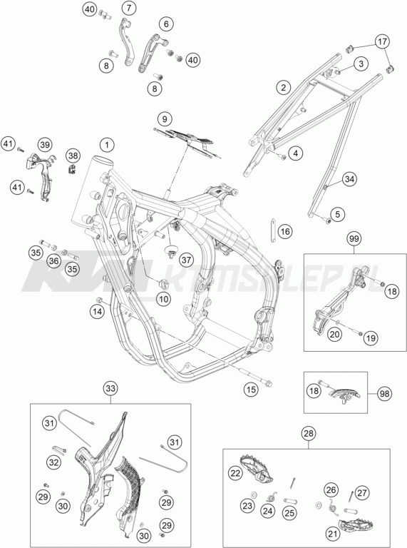 Schemat "rama" do KTM 350 EXC-F