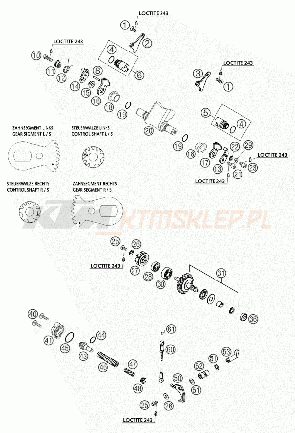 Schemat "zawór wydechowy" do KTM 300 EXC