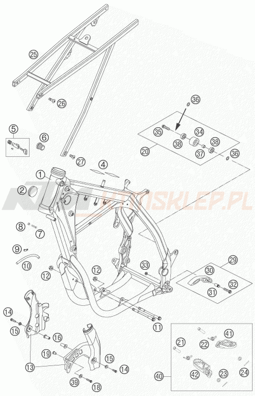 Schemat "rama" do KTM 400 EXC RACING
