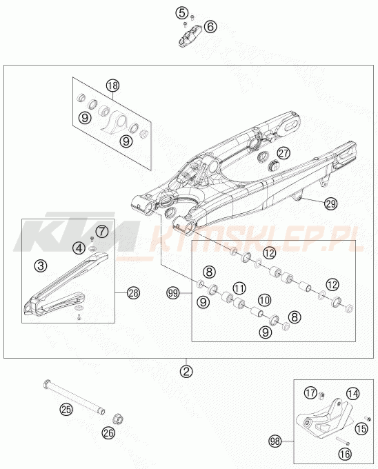 Schemat "wahacz" do KTM 200 XC-W