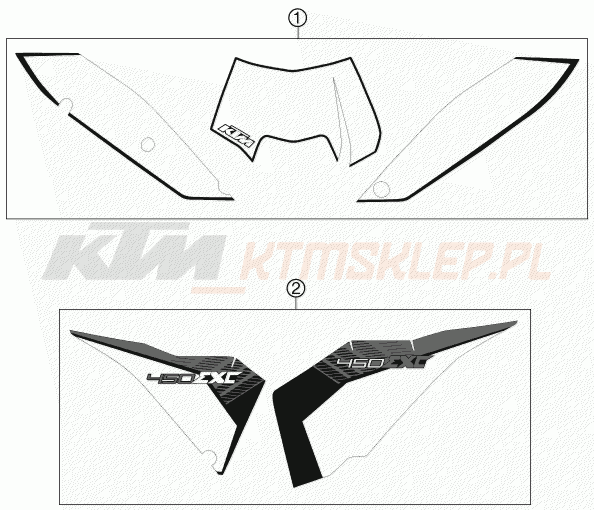Schemat "naklejki" do KTM 450 EXC
