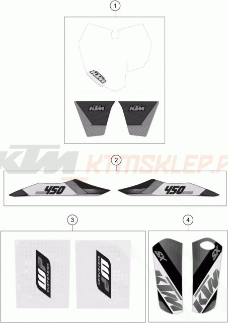 Schemat "naklejki" do KTM 450 SX-F