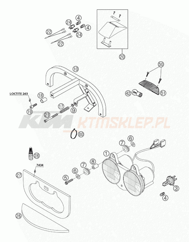 Schemat "oświetlenie" do KTM 660 RALLYE