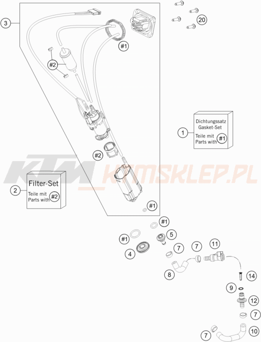 Schemat "pompa paliwa" do KTM Freeride 250 F