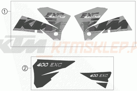 Schemat "naklejki" do KTM 400 EXC RACING