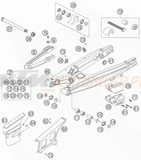 Schemat "wahacz" do KTM 400 EXC FACTORY
