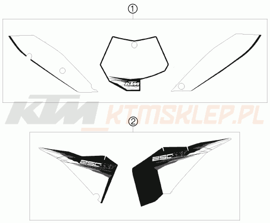 Schemat "naklejki" do KTM 250 SX-F
