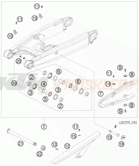 Schemat "wahacz" do KTM 950 SUPERMOTO R