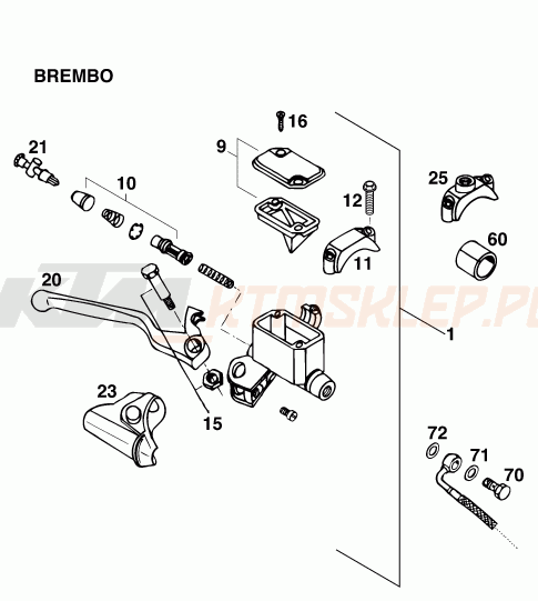 Schemat "przedni hamulec" do KTM 440 E-XC MARZ/ÖHL