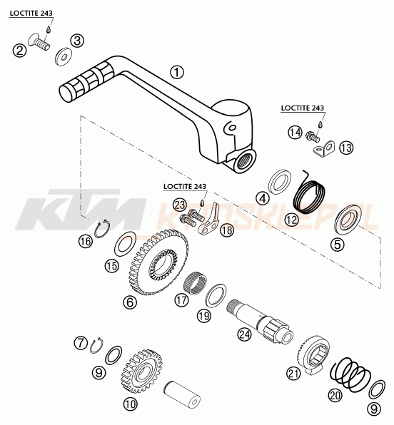 Schemat "kopniak" do KTM 525 EXC RACING