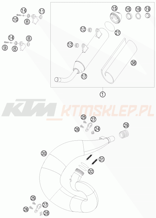 Schemat "układ wydechowy" do KTM 300 XC
