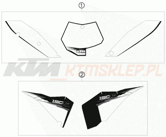 Schemat "naklejki" do KTM 150 XC