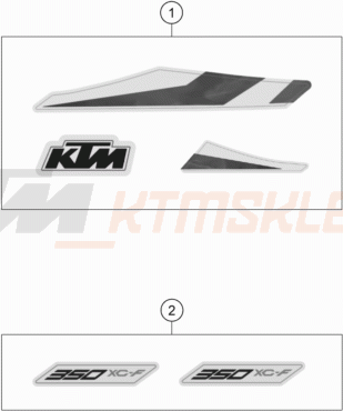 Schemat "naklejki" do KTM 350 XC-F