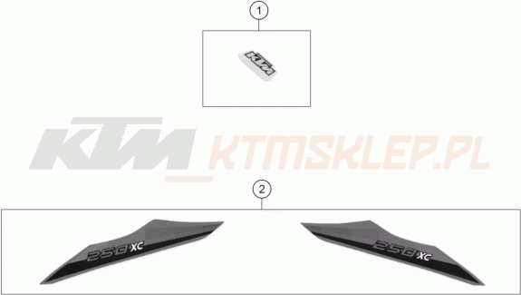 Schemat "naklejki" do KTM 250 XC